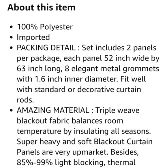 Black out curtains 2 panels - Picture 7 of 9